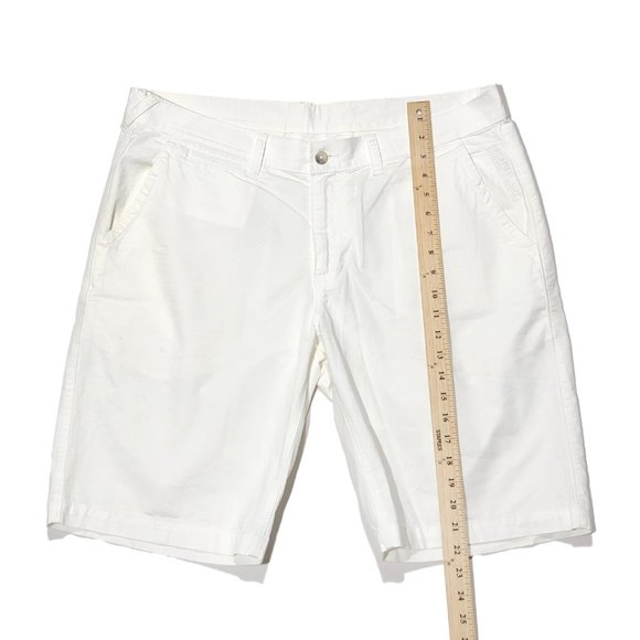 Daniel Hechter Womens Waist 19 White Flat Front Chino Shorts - Picture 2 of 11